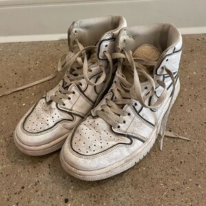 Dirty high top air Jordan nike sneakers